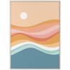 imageKate and Laurel Sylvie Rainbow Waves Seascape Framed Canvas Wall Art by Dominique Vari 28x38 White Modern Abstract Coastal Art for Wall
