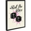 imageKate and Laurel Sylvie Roll The Dice Pink Framed Canvas Wall Art by Alli Standefer 18x24 Black Cute Casino Dice Art for Wall