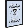 imageKate and Laurel Sylvie Shaken or Stirred Blue Framed Canvas Wall Art by Alli Standefer 18x24 Black Cute Martini Glass Art for Wall