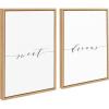 imageKate and Laurel Sylvie Sweet Dreams Framed Canvas Wall Art Set by Maggie Price of Hunt and Gather Goods 2 Piece Set 18x24 Natural Quote Words Art Set