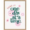 imageKate and Laurel Sylvie Take It One Day at A Time Framed Canvas Wall Art by Maria Filar 18x24 Natural Inspirational Floral Art for Wall