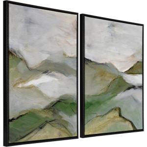 imageKate and Laurel Sylvie Beaded Whispers of the Hills 1 and 2 Vintage Framed Canvas Wall Art Set by Nikita Jariwala 2 Piece Set 28x38 Beaded Black Abstract Mountain Painted Art Set for Wall