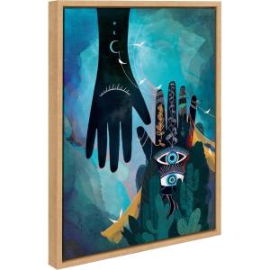 imageKate and Laurel Sylvie Enlighten Framed Canvas Wall Art by Faryn Hughes 18x24 Natural Colorful Mystic Art for Wall