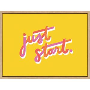 imageKate and Laurel Sylvie Just Start Framed Canvas Wall Art by Maria Filar 18x24 Natural Inspirational Art for Wall