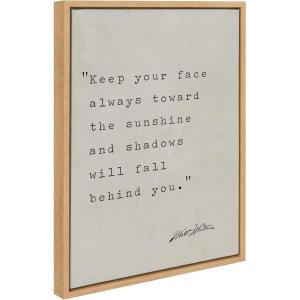 imageKate and Laurel Sylvie Keep Your Face Walt Whitman Framed Canvas Wall Art by Saint and Sailor Studios 18x24 Natural Motivational Quote Art for Wall