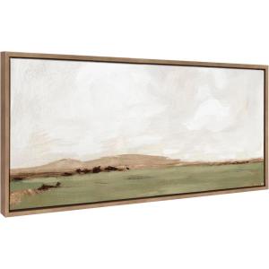 imageKate and Laurel Sylvie Rest No 2 Framed Canvas Wall Art by Mackenzie Nelson 40x18 Gold Soft Casual Landscape Art for Wall