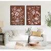 imageKate and Laurel Sylvie Beaded Botanical Harmony I and II Vintage Framed Canvas Wall Art Set by Nikita Jariwala 2 Piece Set 28x38 Beaded Black Botanical TwoPiece Framed Art Set for Wall
