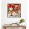 imageKate and Laurel Sylvie Beaded Floral Study Rust Vintage Framed Canvas Wall Art by Emiko and Mark Franzen of F2Images 22x22 Beaded Gold Stunning Flower Photography Art for Wall
