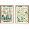 imageKate and Laurel Sylvie Flower Market 3 and 4 Framed Canvas Wall Art Set by Carrie Cantwell 2 Piece Set 18x24 Natural Botanical TwoPiece Framed Art Set for Wall