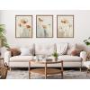 imageKate and Laurel Sylvie Neutral Blue Elegant Country Wildflowers Framed Canvas Wall Art Set by The Creative Bunch Studio 3 Piece Set Beaded Gold Soft Floral Art for Wall