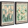 imageKate and Laurel Sylvie Beaded Flower Market 3 and 4 Vintage Framed Canvas Wall Art Set by Carrie Cantwell 2 Piece Set 18x24 Beaded Black Botanical TwoPiece Framed Art Set for Wall