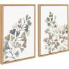 imageKate and Laurel Sylvie Botanical Soft Splitfern and Botanical Soft Maiden Framed Canvas Wall Art Set by Sara Berrenson 2 Piece Set 18x24 Natural Floral Watercolor Wall Art Dcor Set