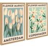 imageKate and Laurel Sylvie Flower Market 3 and 4 Framed Canvas Wall Art Set by Carrie Cantwell 2 Piece Set 18x24 Natural Botanical TwoPiece Framed Art Set for Wall