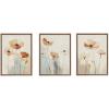 imageKate and Laurel Sylvie Neutral Blue Elegant Country Wildflowers Framed Canvas Wall Art Set by The Creative Bunch Studio 3 Piece Set Beaded Gold Soft Floral Art for Wall