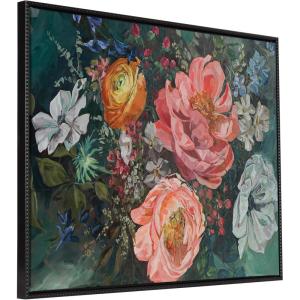 imageKate and Laurel Sylvie Beaded AQ Peony Bouquet Vintage Framed Canvas Wall Art by Annie Quigley 415x315 Beaded Black Stunning Flower Art for Wall