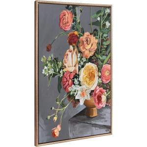 imageKate and Laurel Sylvie Beaded Floral Emergence Vintage Framed Canvas Wall Art by Mackenzie Nelson 315x415 Beaded Gold Stunning Flower Art for Wall
