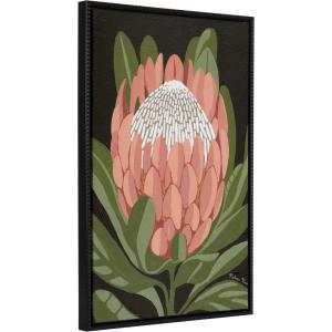 imageKate and Laurel Sylvie Beaded Protea Noire Vintage Framed Canvas Wall Art by Mackenzie Nelson 23x33 Beaded Black Colorful Flower Art for Wall