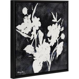 imageKate and Laurel Sylvie Beaded Wildflowers Vintage Framed Canvas Wall Art by Mackenzie Nelson 22x22 Beaded Black BlackandWhite Floral Art for Wall