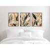 imageKate and Laurel Sylvie Abstract Blue and Gray Earth Tone Botanical Framed Canvas Wall Art Set by The Creative Bunch Studio 3 Piece Set Beaded Gold Plant Leaves Art for Wall