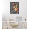 imageKate and Laurel Sylvie Beaded Floral Emergence Vintage Framed Canvas Wall Art by Mackenzie Nelson 23x33 Beaded Black Stunning Flower Art for Wall