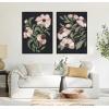 imageKate and Laurel Sylvie Beaded Nocturnal Blossom 1 and 2 Vintage Framed Canvas Wall Art Set by Nikita Jariwala 2 Piece Set 28x38 Beaded Black Botanical TwoPiece Framed Art Set for Wall
