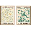 imageKate and Laurel Sylvie Flower Market 1 and 2 Framed Canvas Wall Art Set by Carrie Cantwell 2 Piece Set 18x24 Natural Botanical TwoPiece Framed Art Set for Wall