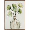 imageKate and Laurel Sylvie Greenery Vase Framed Linen Textured Canvas Wall Art by Sara Berrenson 23x33 Gold Botanical Leaf Art for WallGold