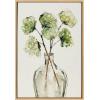imageKate and Laurel Sylvie Greenery Vase Framed Linen Textured Canvas Wall Art by Sara Berrenson 23x33 Gold Botanical Leaf Art for WallNatural