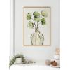 imageKate and Laurel Sylvie Greenery Vase Framed Linen Textured Canvas Wall Art by Sara Berrenson 23x33 Gold Botanical Leaf Art for WallNatural