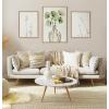 imageKate and Laurel Sylvie Greenery Vase Framed Linen Textured Canvas Wall Art by Sara Berrenson 23x33 Gold Botanical Leaf Art for WallNatural