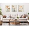 imageKate and Laurel Sylvie Neutral Blue Elegant Country Wildflowers Framed Canvas Wall Art Set by The Creative Bunch Studio 3 Piece Set Beaded White Soft Floral Art for WallBeaded White
