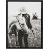 imageKate and Laurel Sylvie Photo Silver Horse Framed Canvas Wall Art by The Whiskey Ginger 18x24 Black Western Photography Art for Wall