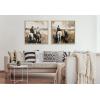 imageKate and Laurel Sylvie Western Cowboy Horseback Ranch Abstract Neutral 1 Framed Canvas Wall Art by The Creative Bunch Studio 30x30 Natural Modern Abstract Cowboy Art for Wall