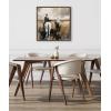 imageKate and Laurel Sylvie Western Cowboy Horseback Ranch Abstract Neutral 2 Framed Canvas Wall Art by The Creative Bunch Studio 30x30 Brown Modern Abstract Cowboy Art for WallBrown