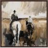 imageKate and Laurel Sylvie Western Cowboy Horseback Ranch Abstract Neutral 2 Framed Canvas Wall Art by The Creative Bunch Studio 30x30 Brown Modern Abstract Cowboy Art for WallBrown