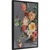 imageKate and Laurel Sylvie Beaded Floral Emergence Vintage Framed Canvas Wall Art by Mackenzie Nelson 23x33 Beaded Black Stunning Flower Art for Wall
