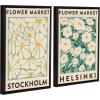 imageKate and Laurel Sylvie Beaded Flower Market 1 and 2 Vintage Framed Canvas Wall Art Set by Carrie Cantwell 2 Piece Set 18x24 Beaded Black Botanical TwoPiece Framed Art Set for Wall