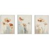 imageKate and Laurel Sylvie Neutral Blue Elegant Country Wildflowers Framed Canvas Wall Art Set by The Creative Bunch Studio 3 Piece Set Beaded White Soft Floral Art for WallBeaded White