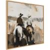 imageKate and Laurel Sylvie Western Cowboy Horseback Ranch Abstract Neutral 1 Framed Canvas Wall Art by The Creative Bunch Studio 30x30 Natural Modern Abstract Cowboy Art for Wall