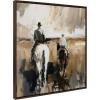 imageKate and Laurel Sylvie Western Cowboy Horseback Ranch Abstract Neutral 2 Framed Canvas Wall Art by The Creative Bunch Studio 30x30 Brown Modern Abstract Cowboy Art for WallBrown