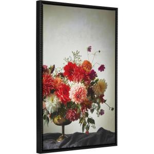 imageKate and Laurel Sylvie Beaded Floral Study Cream Vintage Framed Canvas Wall Art by Emiko and Mark Franzen of F2Images 23x33 Beaded Black Stunning Flower Photography Art for Wall