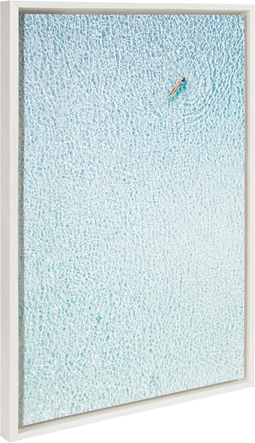imageDesignOvation Sylvie Woman Floating Framed Canvas by Amy Peterson 23x33 White Calming Colorful Wall Decor for Living Room Bedroom Office Or Entryway
