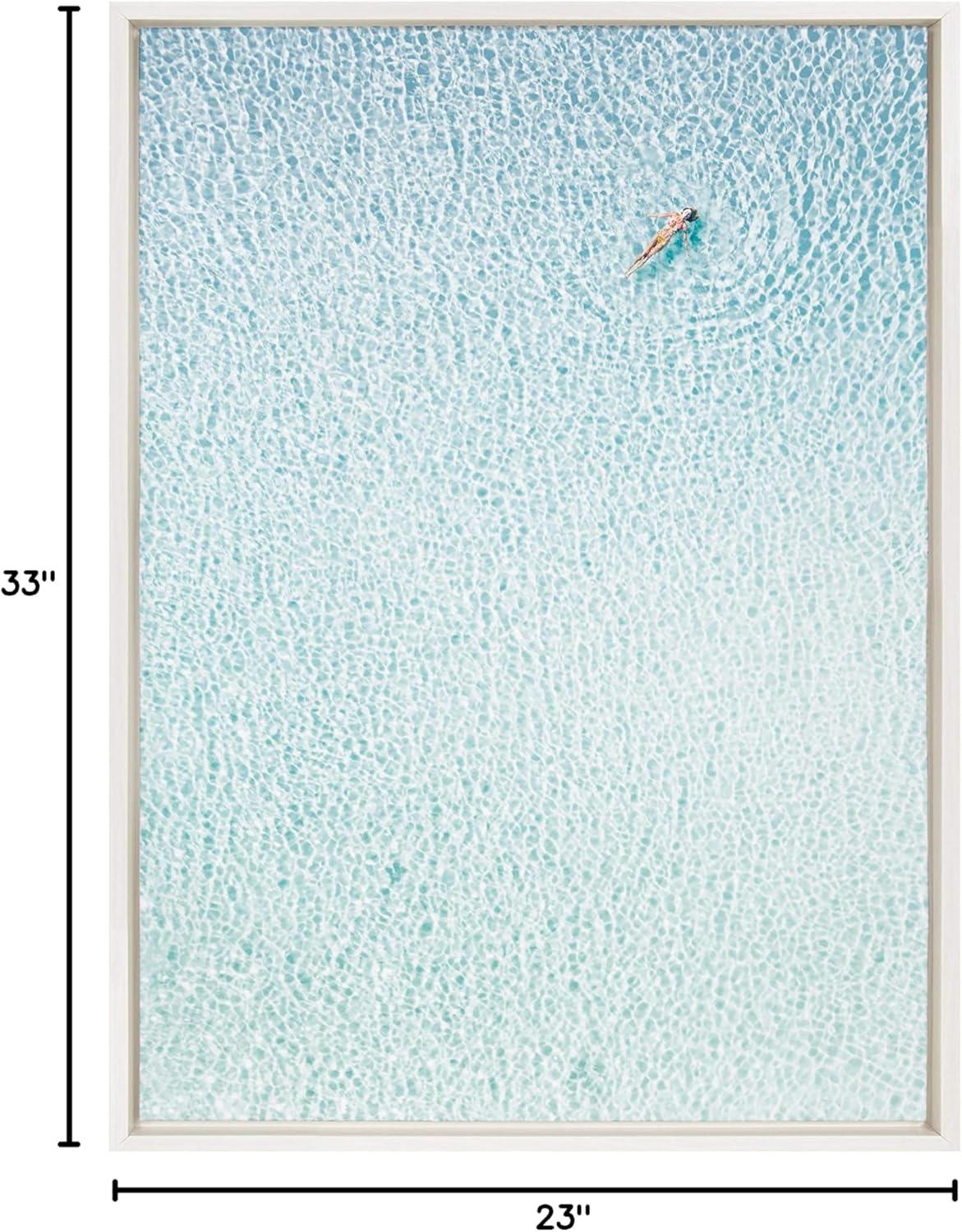 imageDesignOvation Sylvie Woman Floating Framed Canvas by Amy Peterson 23x33 White Calming Colorful Wall Decor for Living Room Bedroom Office Or Entryway