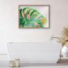 imageKate and Laurel Blake Monstera Framed Printed Glass Wall Art by Jessi Raulet of Ettavee 18x24 Natural Decorative Nature Themed Art Print for WallGold