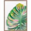 imageKate and Laurel Blake Monstera Framed Printed Glass Wall Art by Jessi Raulet of Ettavee 18x24 Natural Decorative Nature Themed Art Print for WallGold
