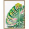 imageKate and Laurel Blake Monstera Framed Printed Glass Wall Art by Jessi Raulet of Ettavee 18x24 Natural Decorative Nature Themed Art Print for WallNatural