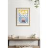 imageKate and Laurel Blake Stamp San Francisco Framed Printed Glass Wall Art by Rocket Jack 18 x 24 Natural Decorative Travel Art for Wall