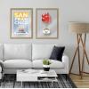 imageKate and Laurel Blake Stamp San Francisco Framed Printed Glass Wall Art by Rocket Jack 18 x 24 Natural Decorative Travel Art for Wall