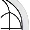 imageKate and Laurel Rennell Farmhouse Arched Wall Art Plaque 19 x 36 Walnut Brown and Black Wood and Metal Windowpane Wall Decor for Use as Fireplace Mantel Decor or Entryway Wall AccentWhite