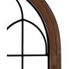 imageKate and Laurel Rennell Farmhouse Arched Wall Art Plaque 19 x 36 Walnut Brown and Black Wood and Metal Windowpane Wall Decor for Use as Fireplace Mantel Decor or Entryway Wall AccentDark Brown